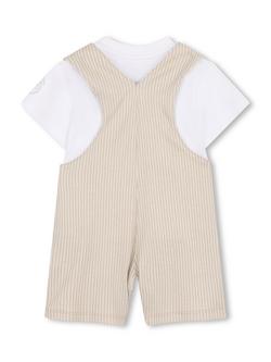 Timberland Baby Dungarees and T-Shirt Set, Off White/Stone - view 2, Off White/Stone
