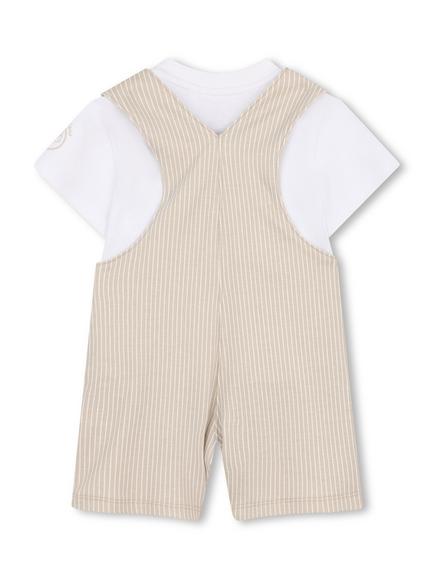 Timberland Baby Dungarees and T-Shirt Set, Off White/Stone - view 2, Off White/Stone