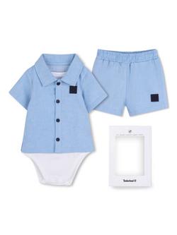 Timberland Baby Shirt and Shorts Set, Pale Blue, Pale Blue