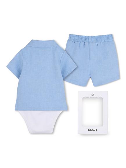Timberland Baby Shirt and Shorts Set, Pale Blue - view 2, Pale Blue
