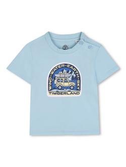 Timberland Baby Badge Graphic T-Shirt, Pale Blue, Pale Blue