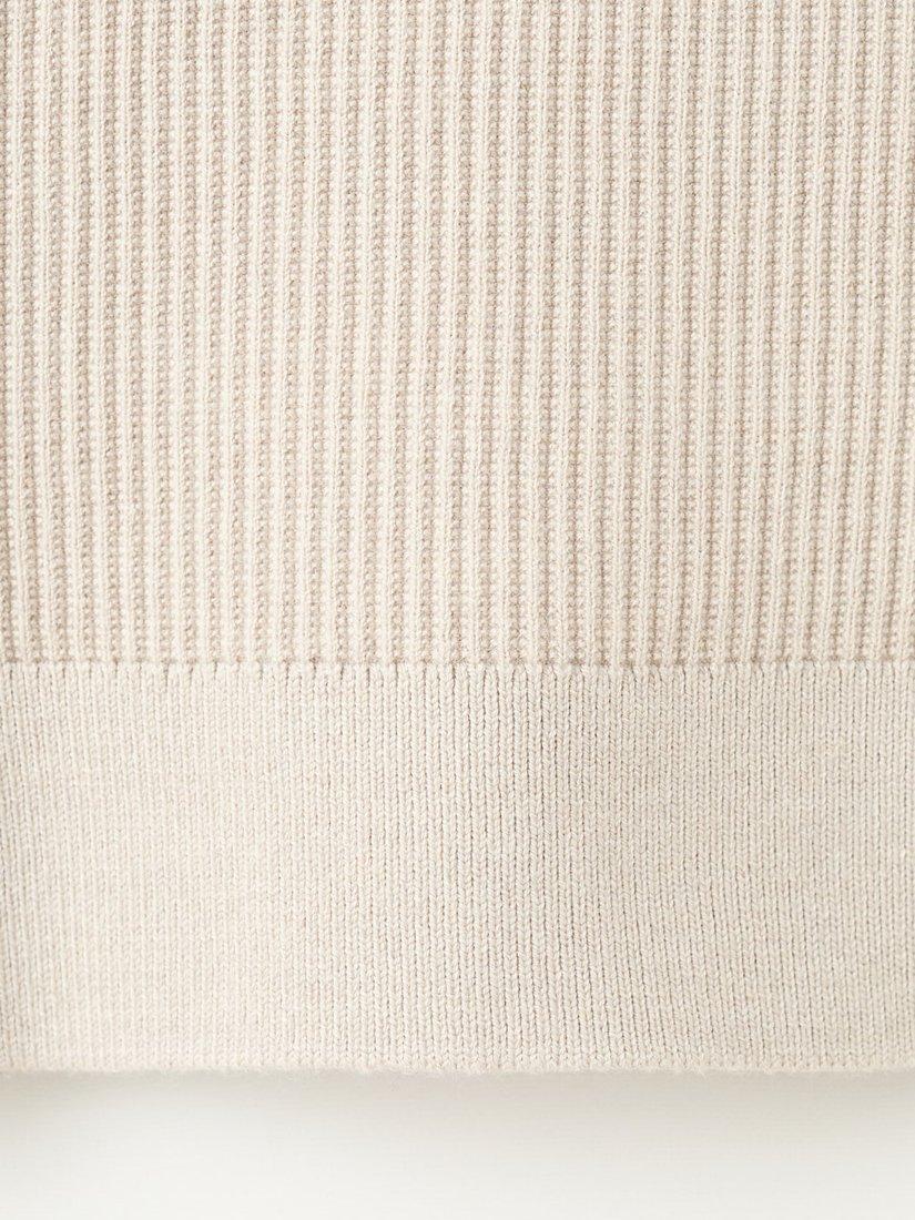 Product image 5 of 6, which shows Mango Crew Neck Cotton Blend Knit Jumper, Beige, S