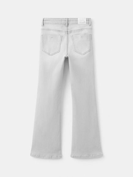 Mango Kids' Flared Jeans, Grey - view 2, Grey