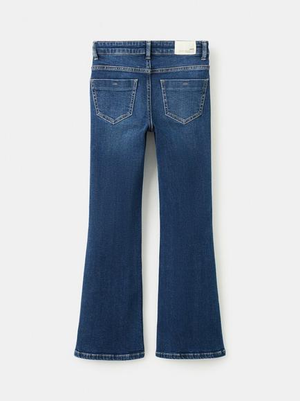 Mango Kids' Flared Button Up Jeans, Dark Navy - view 2, Dark Navy