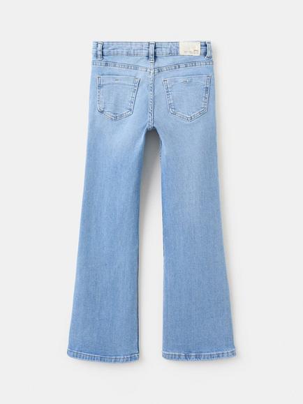 Mango Kids' Flared Jeans, Mid Blue - view 2, Mid Blue