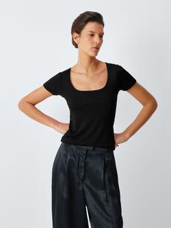 John Lewis x REJINA PYO Square Neck Jersey Top, Black