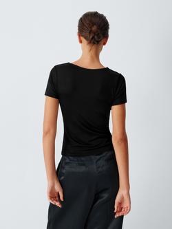 John Lewis x REJINA PYO Square Neck Jersey Top - view 2, Black