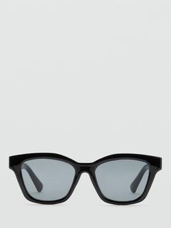 Mango Square Frame Sunglasses, Black, Black