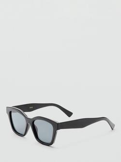 Mango Square Frame Sunglasses, Black - view 2, Black