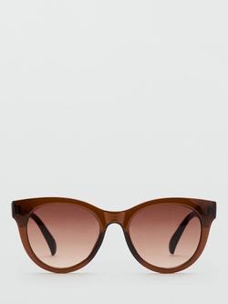 Mango Cat Eye Sunglasses, Brown, Brown