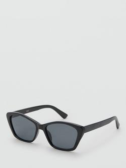 Mango Oversized Cat Eye Sunglasses, Black - view 2, Black