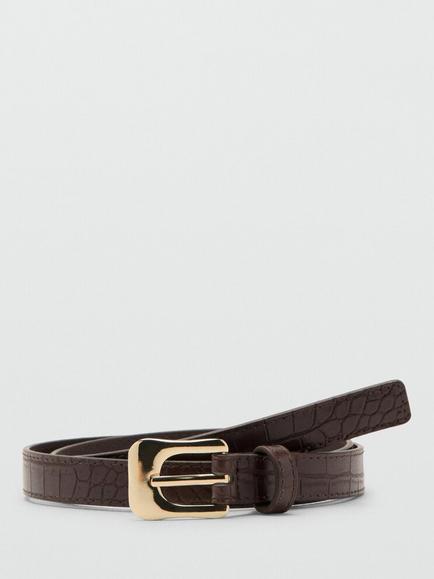 Mango Textured Belt, Chocolate, Chocolate