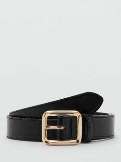Mango Square Buckle Belt, Black, Black