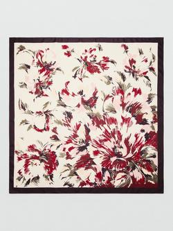 Mango Floral Square Scarf, Garnet, Garnet