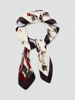 Mango Floral Square Scarf, Garnet - view 2, Garnet