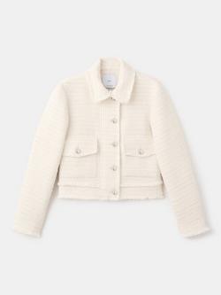 Mango Textured Cropped Jacket, Raw, Raw