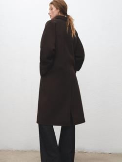 Mango Oversized Double Breasted Wool Rich Coat - view 2, Chocolate