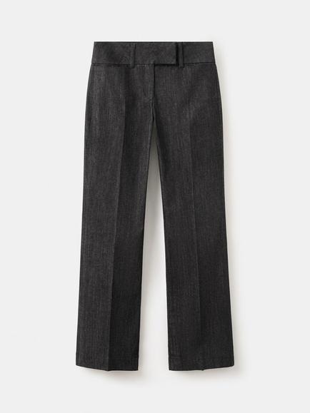 Mango Mid Rise Flared Jeans, Black, Black