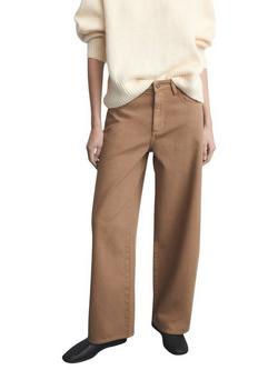 Mango Low Rise Balloon Jeans, Sand, Sand