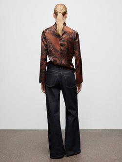 Mango Funnel Neck Paisley Top, Terracotta - view 2, Terracotta