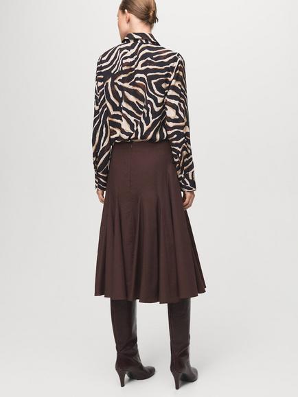 Mango Camisa Zebra Print Shirt, Black - view 2, Black