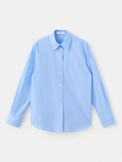 Mango Stripe Long Sleeve Shirt, Blue, Blue