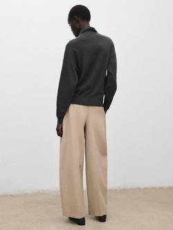 Mango High Neck Long Sleeve Jumper, Anthracite - view 2, Anthracite