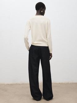 Mango High Neck Long Sleeve Jumper, Raw - view 2, Raw