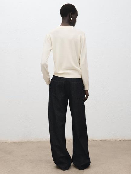 Mango High Neck Long Sleeve Jumper, Raw - view 2, Raw