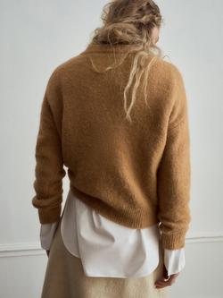 Mango Crew Neck Long Sleeve Jumper, Camel - view 2, Camel