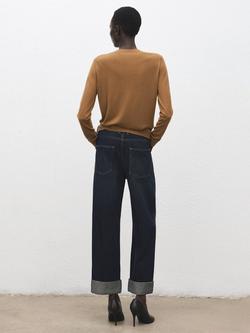 Mango Signature V-Neck Jumper, Tobacco - view 2, Tobacco