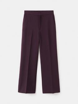 Mango High Rise Straight Tailored Trousers, Damson - view 2, Damson