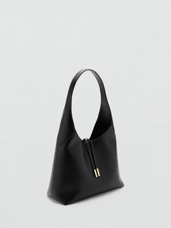 Mango Sculpted Faux Leather Shoulder Bag, Black - view 2, Black