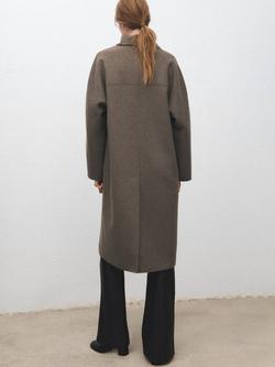 Mango Oversized Double Breasted Wool Rich Coat - view 2, Taupe