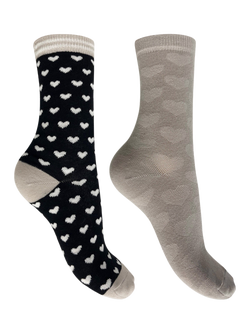 Charnos Heart Ankle Socks, Pack of 2, Multi, Multi