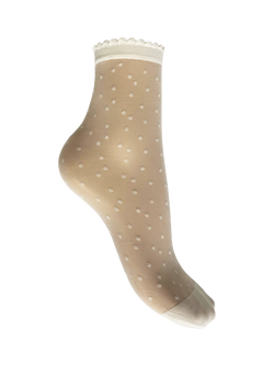 Charnos Spotty Anklet Socks, Cream