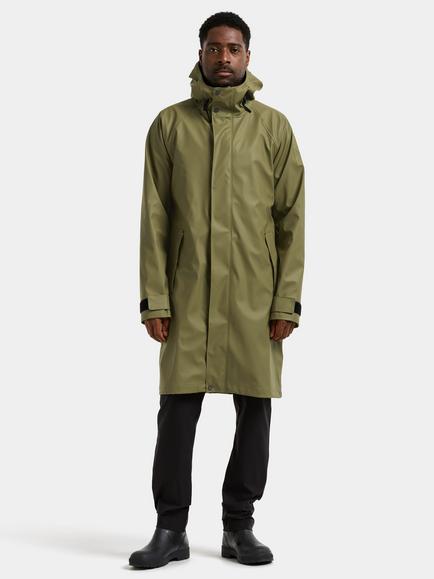 Didriksons Noah Waterproof & Windproof Longline Shell Jacket - view 2, Olive Green