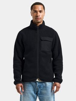 Didriksons Peter Teddy Fabric Zip Up Jacket, Black