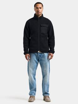 Didriksons Peter Teddy Fabric Zip Up Jacket - view 2, Black
