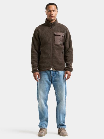Didriksons Peter Full-Zip Pile Fleece Jacket - view 2, Dark Mocha