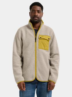 Didriksons Peter Teddy Fabric Zip Up Jacket, Yellow Pollen