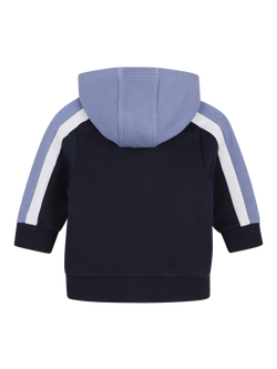 HUGO BOSS Baby Colour Block Zip Front Hoodie, Navy - view 2, Navy