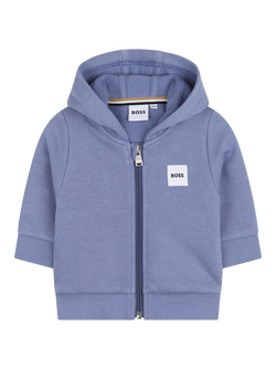 HUGO BOSS Baby Zip Front Hoodie, Lavender Blue