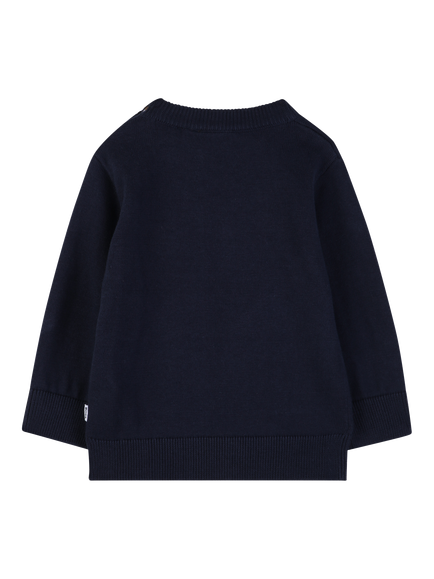 BOSS Baby Logo Jumper, Navy - view 2, Navy