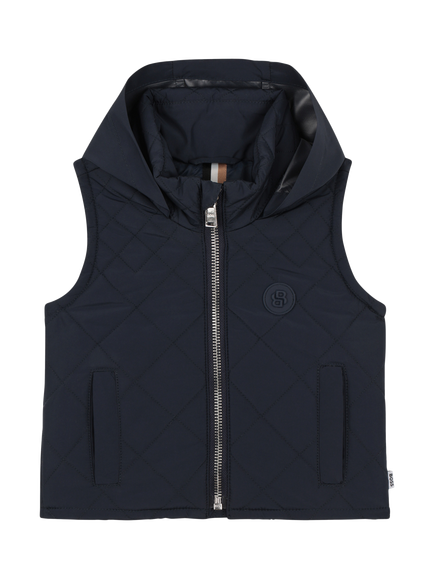 BOSS Baby Quilted Hooded Gilet, Navy, Navy