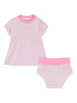 HUGO BOSS Baby Short Sleeve Dress Set, Festival Bloom, Festival Bloom