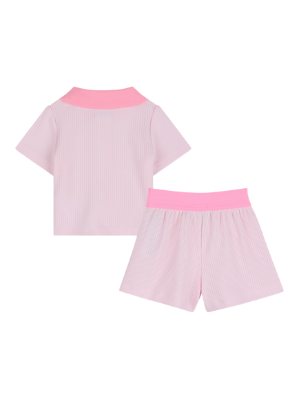 HUGO BOSS Baby Polo Shirt and Shorts Set, Festival Bloom - view 2, Festival Bloom