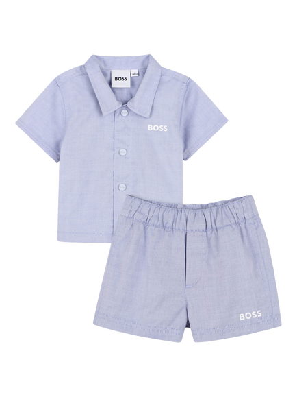HUGO BOSS Baby Oxford Shirt and Shorts Set, Blue, Blue