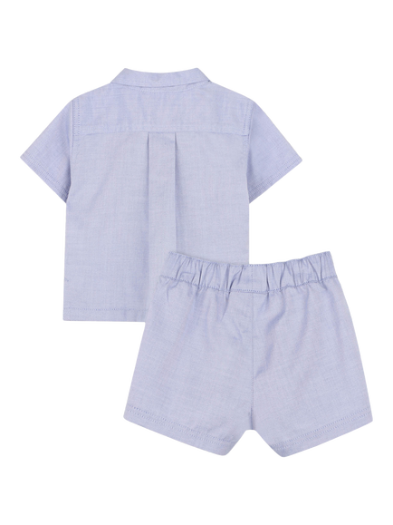 HUGO BOSS Baby Oxford Shirt and Shorts Set, Blue - view 2, Blue