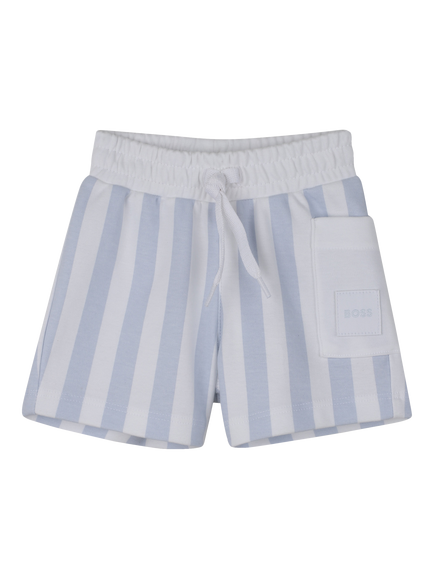HUGO BOSS Baby T-Shirt and Striped Shorts Set, Pale Blue - view 2, Pale Blue